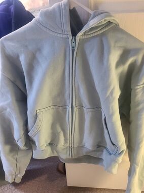 TNA Cozy Boyfriend Zip Hoodie in Mint Green